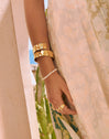 Pulsera Pearl Chain Acero Baño Oro