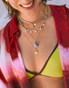 Collar Crystal Perlas Acero Baño Oro