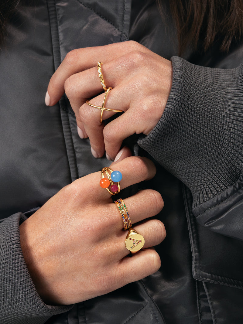 Tressia Ring, vergoldet