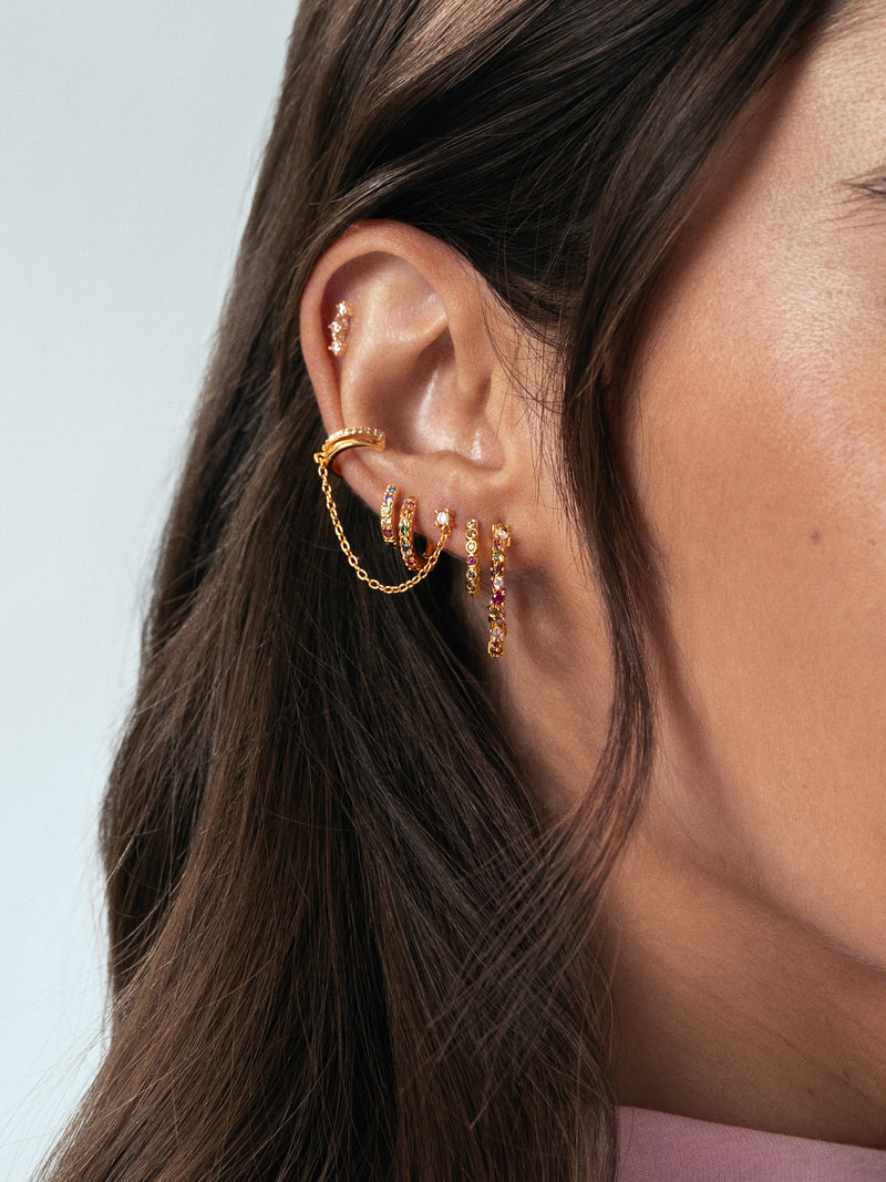 Boucle d'oreille seule Zoé plaquée or