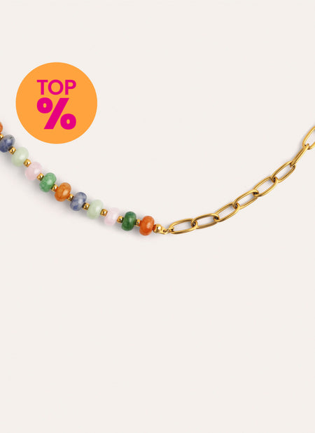 Collier Alpine Chic Stones Acier Plaqué Or