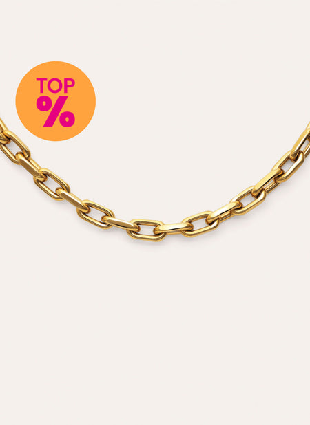 Colar Big Link Aço Banho de Ouro