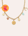 Collana Multicharms Soleil Acciaio Placcato Oro