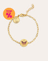 Pulsera Medallion Butterfly Rose Baño Oro