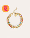 Bracciale Link Rainbow Enamel Acciaio Placcato Oro