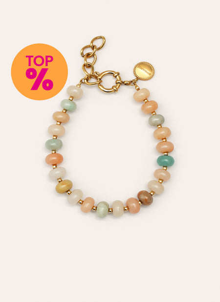 Pulseira Ámbar Stones Aço Banho de Ouro