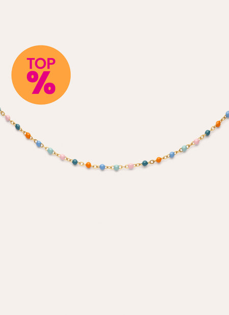 Collar Dots Alpine Enamel Acero Baño Oro