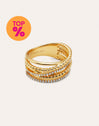 Anillo Triple Cross Spark Baño Oro
