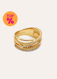 Anillo Triple Cross Spark Baño Oro