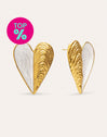 Pendientes Mejillón Enamel Acero Baño Oro