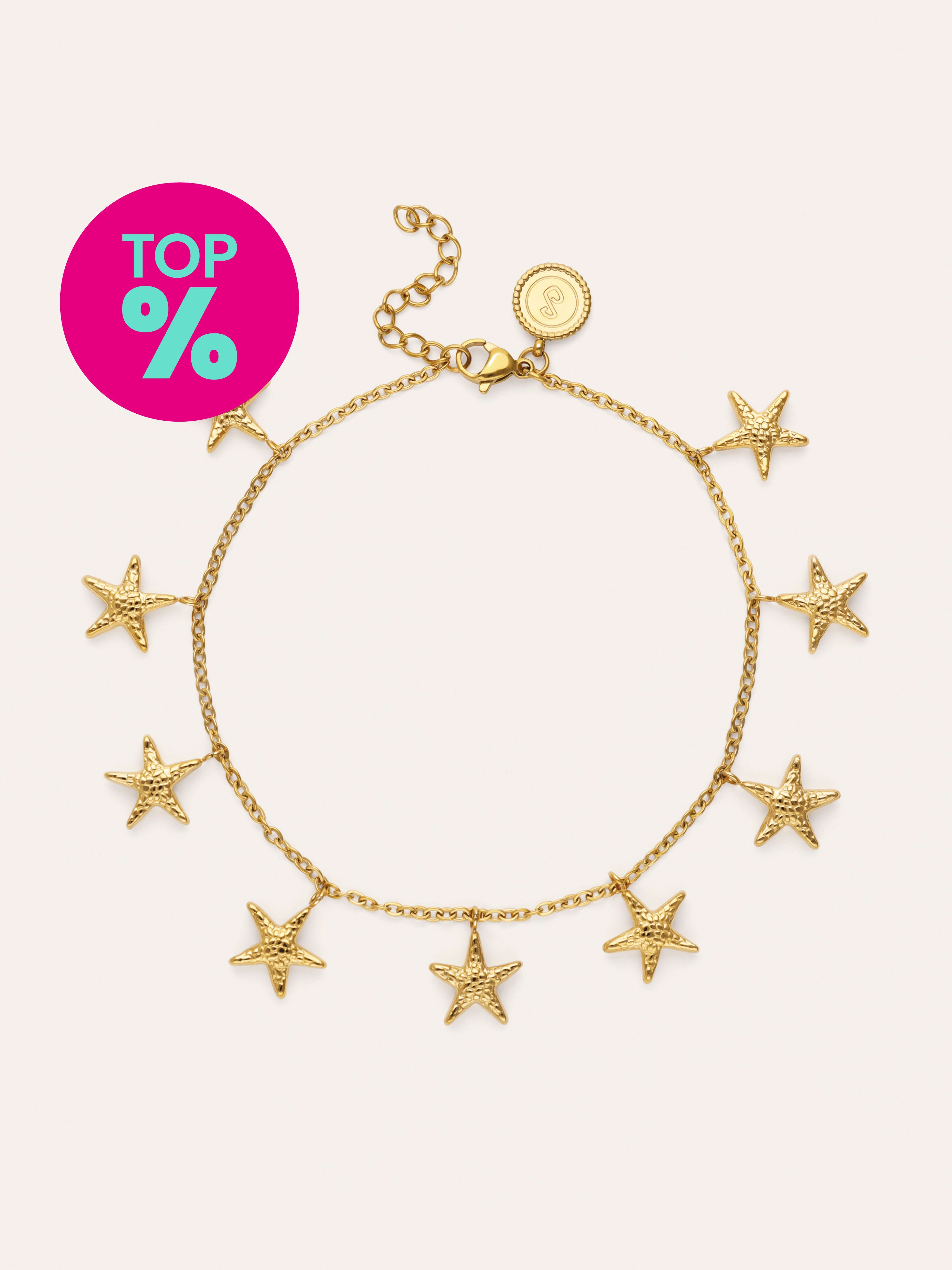 Tobillera Estrelas do Mar Aço Banho Ouro