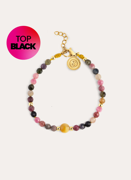 Pulsera Amulet Cats Eye Acero Baño Oro