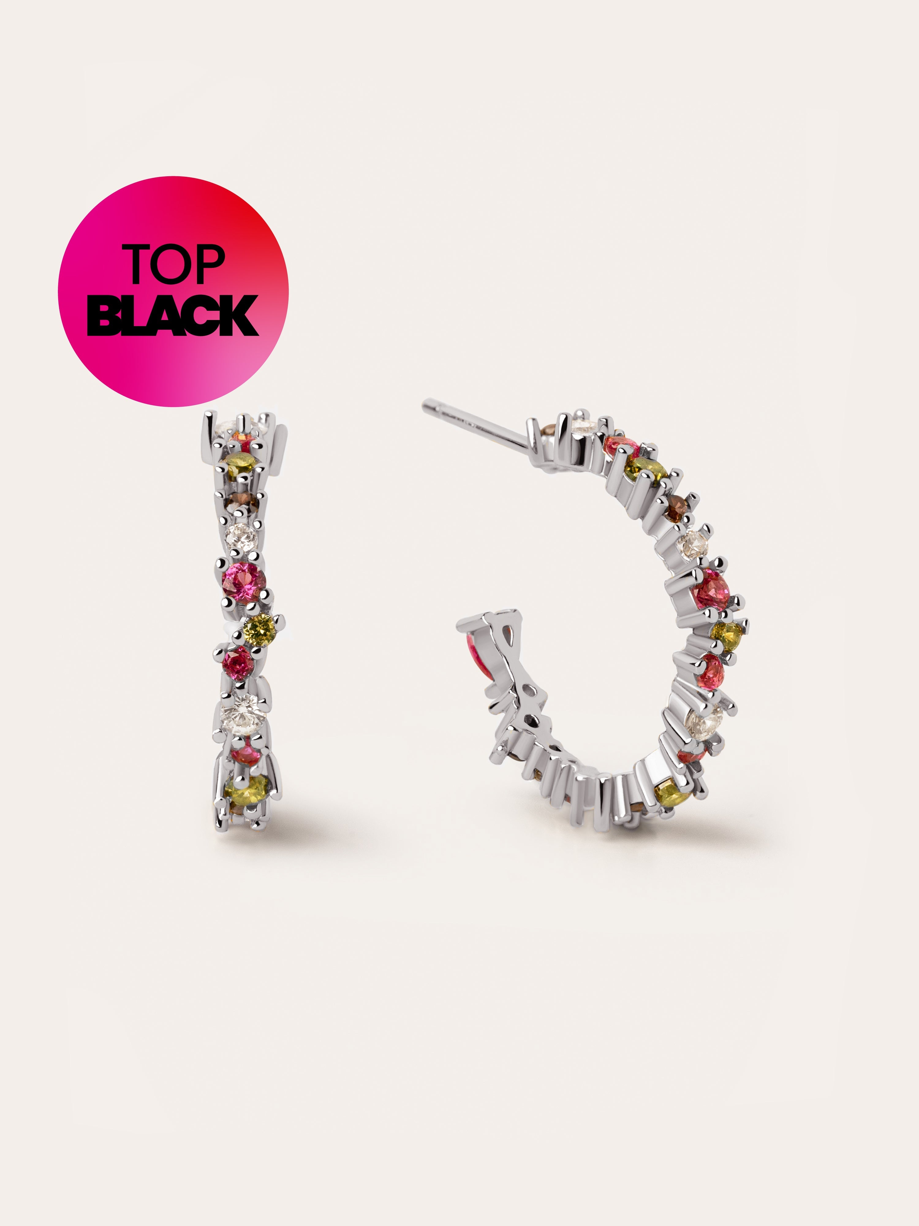 Pendientes Aro Estellar Colors Plata