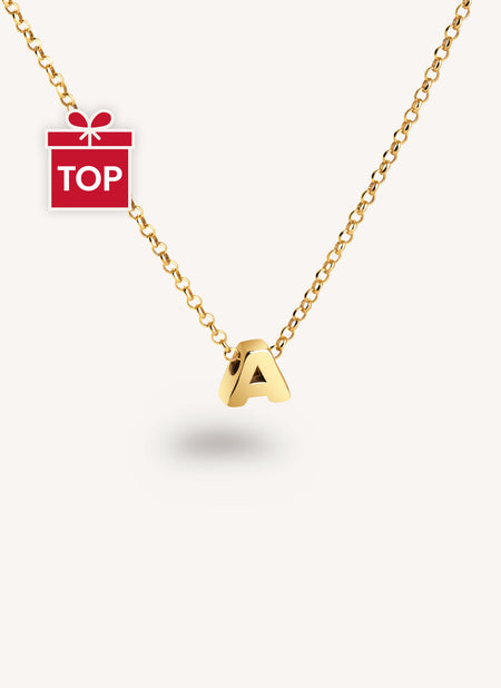 Single Letter Personalisierte Halskette, vergoldet