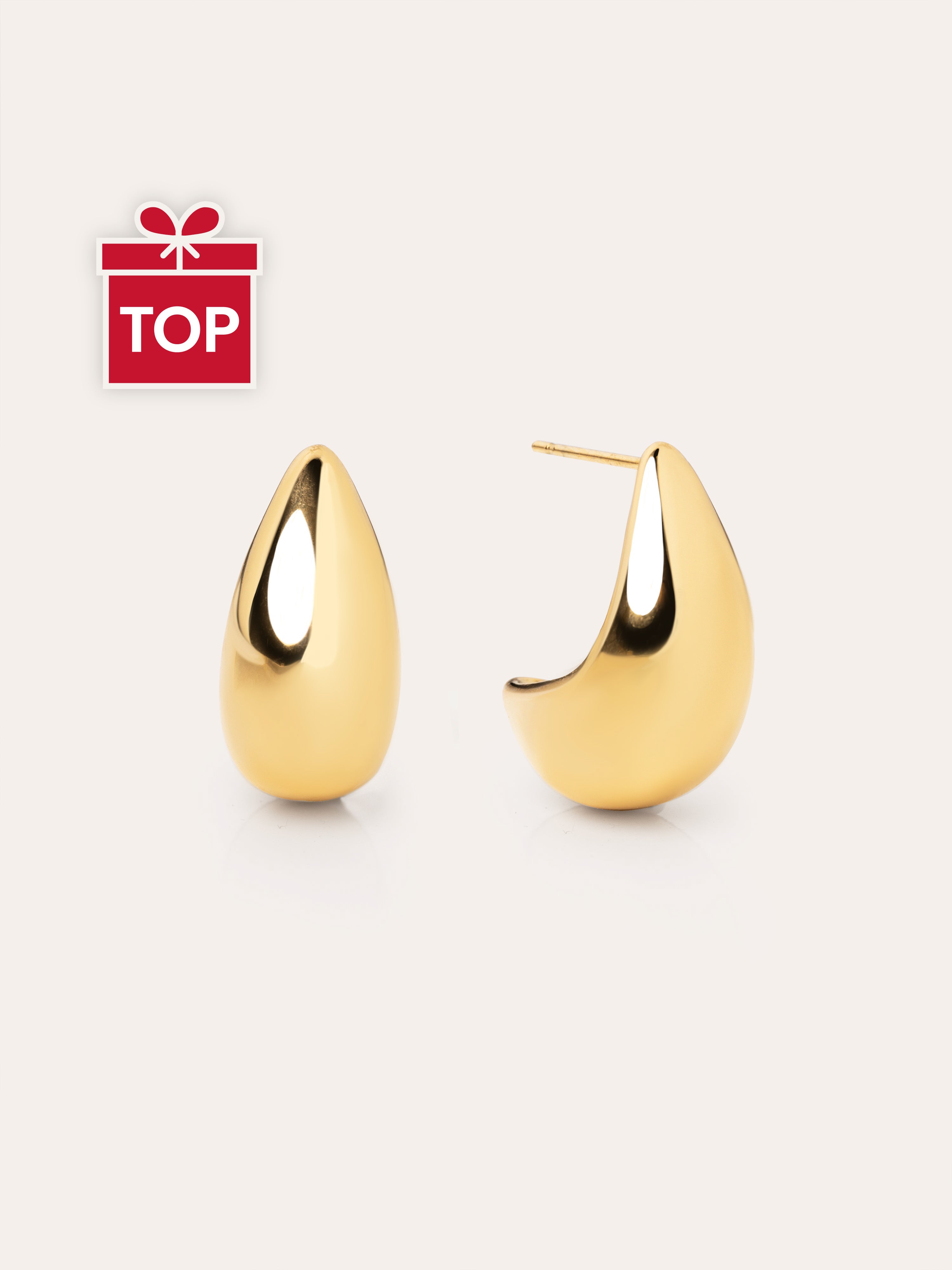 Drop Ohrringe Edelstahl, vergoldet