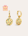 Pendientes Aro Bling Rainbow Acero Baño Oro