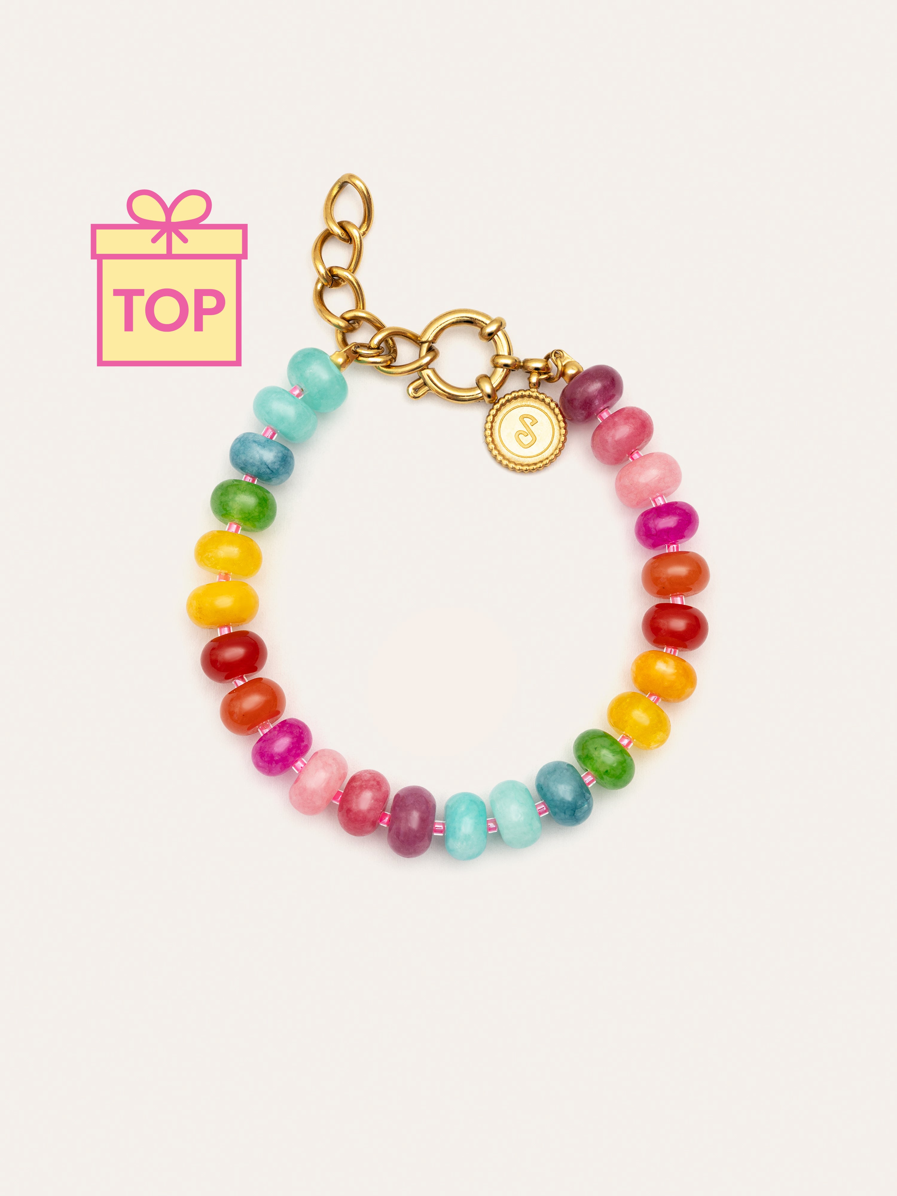 Pulsera Bloom Stones Acero Baño Oro