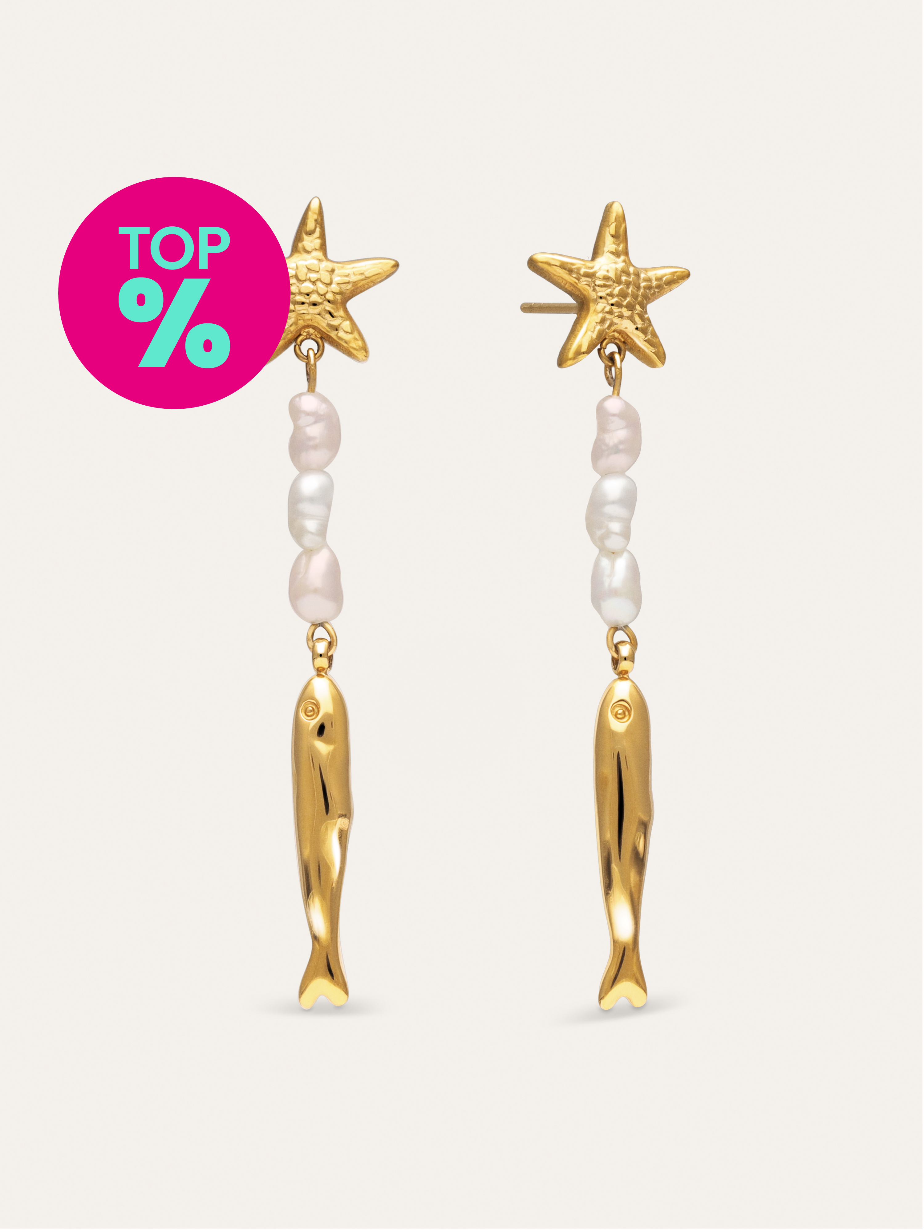 Boucles d'oreilles Long Costa Acier Plaqué Or