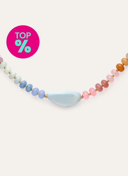 Colar Gummy Stones Aço Banho Ouro