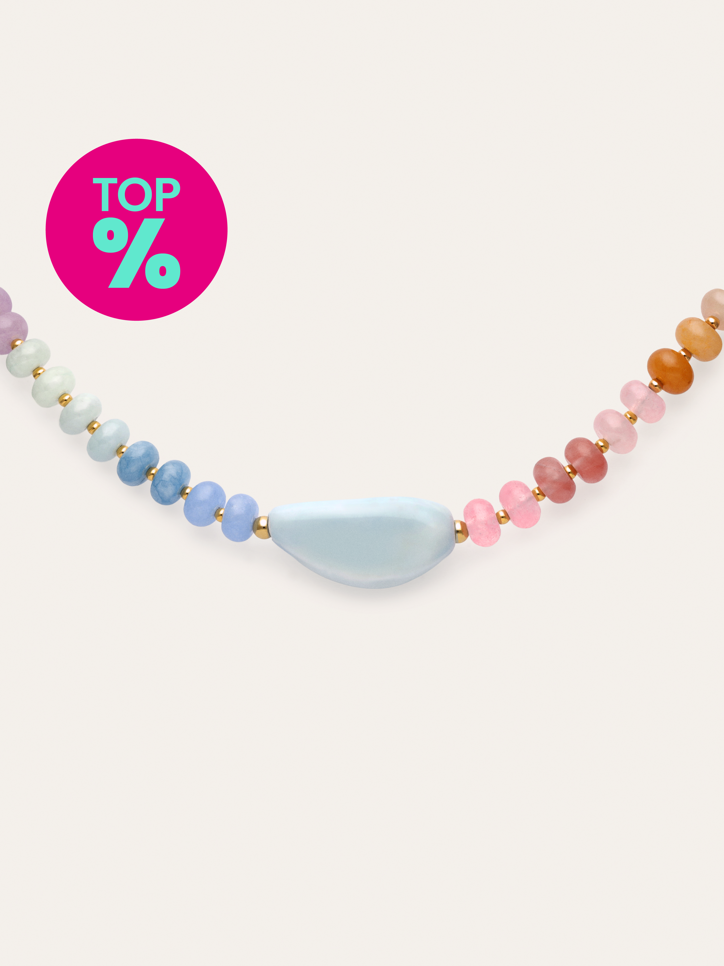 Gummy Stones Necklace Steel Gold Plated
