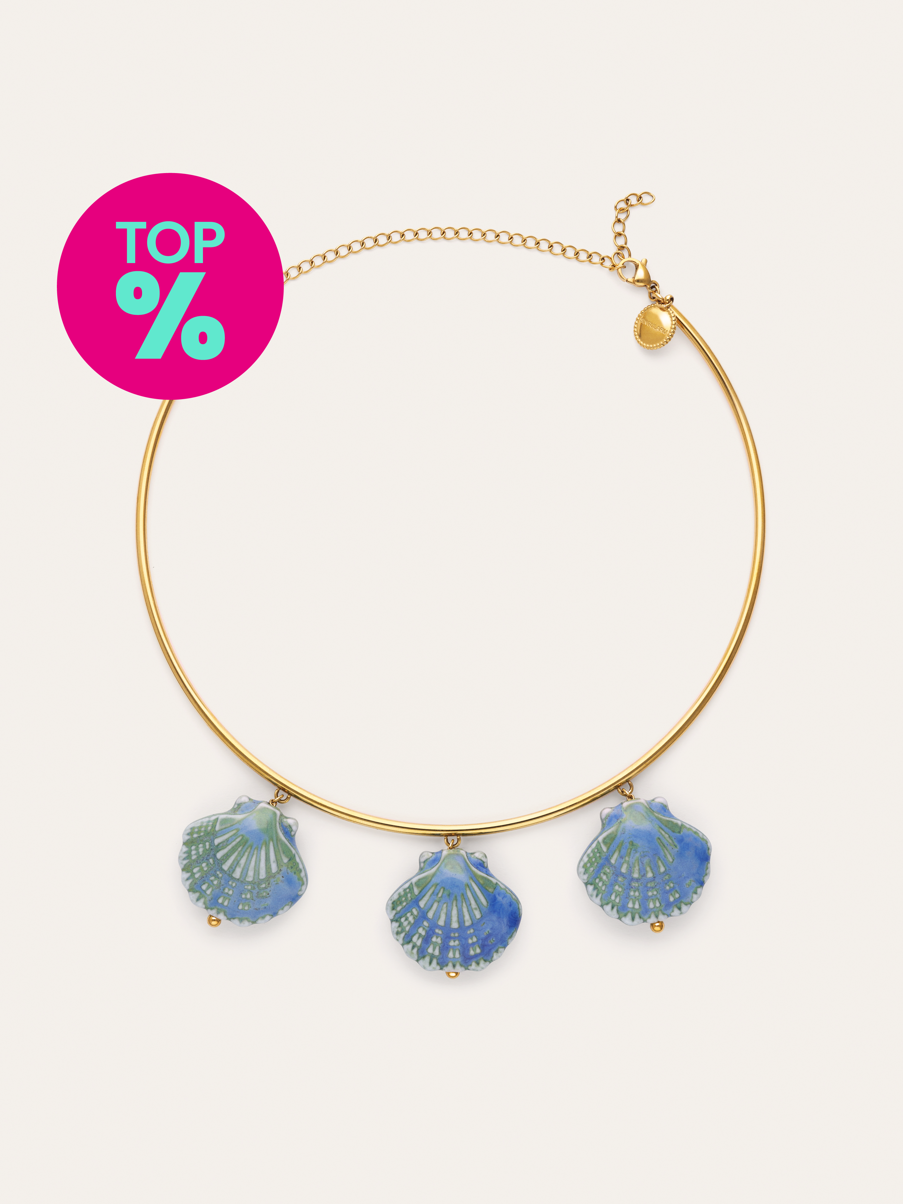 Shelly Blue Choker Steel Gold Plated