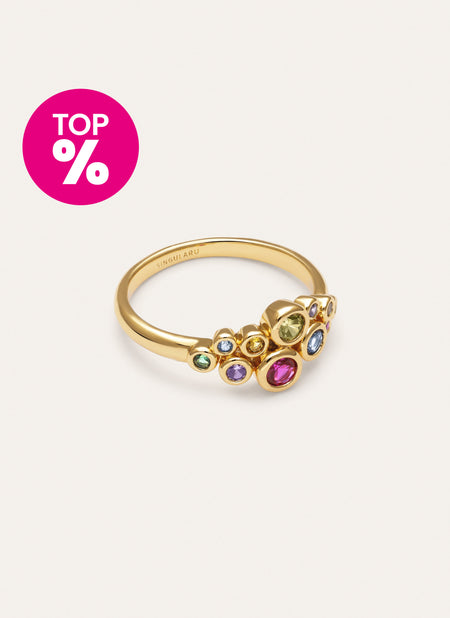 Rainbow Bubbles Gold Ring