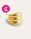 Dune Stainless Steel Gold Ring 