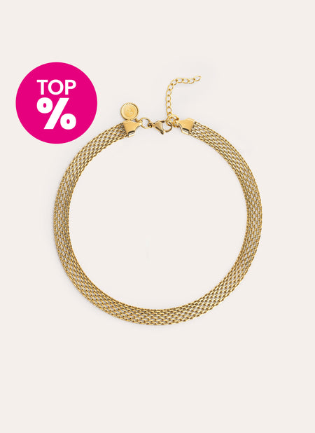 Tape Choker Steel Gold