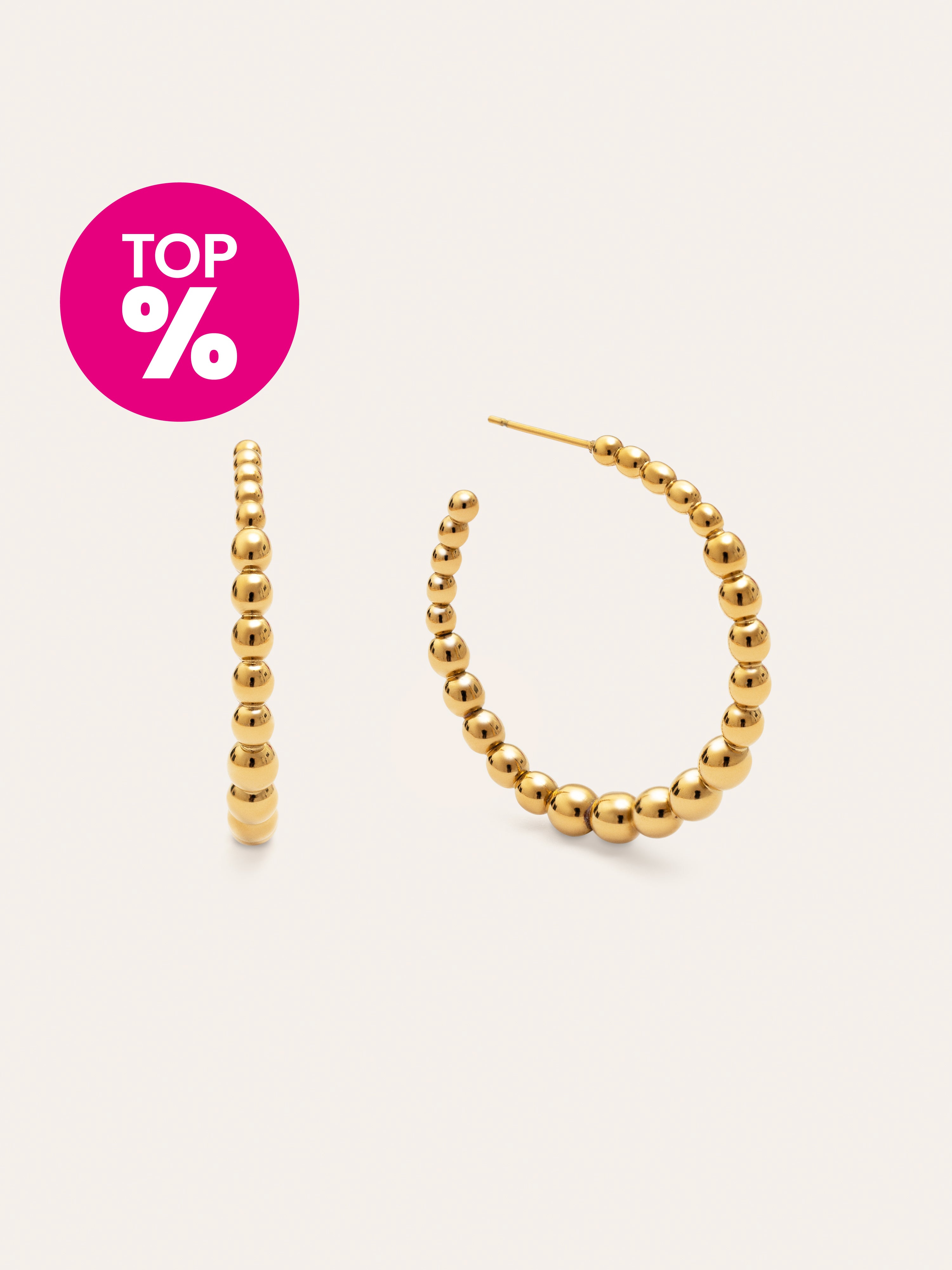 Bomb Stainless Steel Gold Hoop Earrings