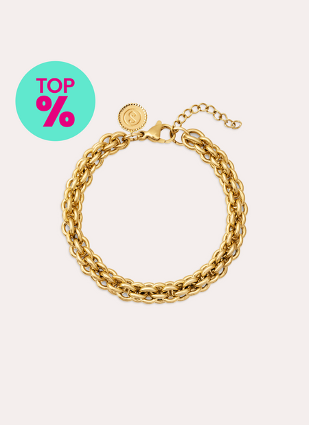 Bracelet Big Rope Acier Plaqué Or