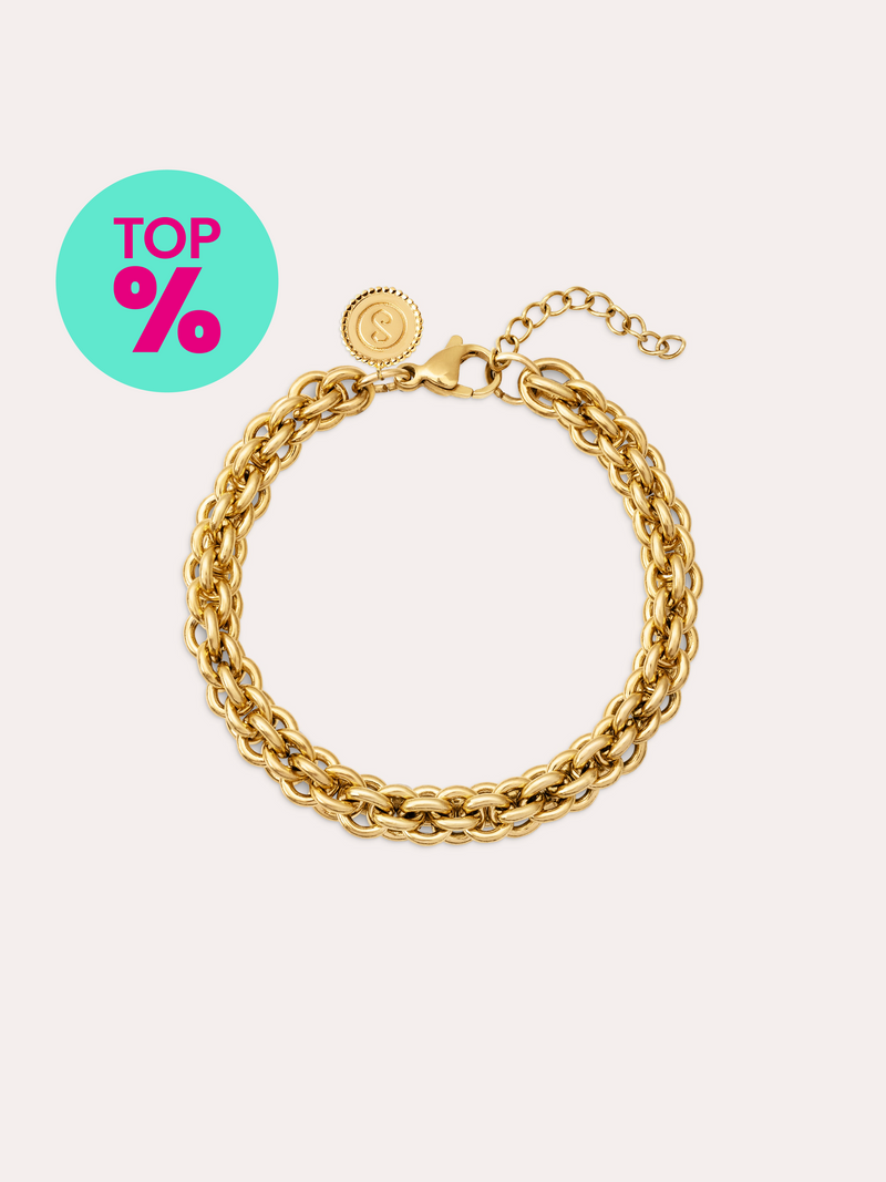 Big Rope Stainless Steel Gold Bracelet