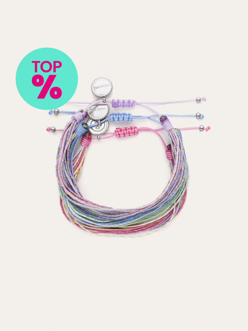 Set of 3 Sunset Spark Steel Bracelets