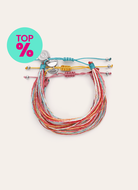 Set of 3 Rainbow Spark Steel Bracelets