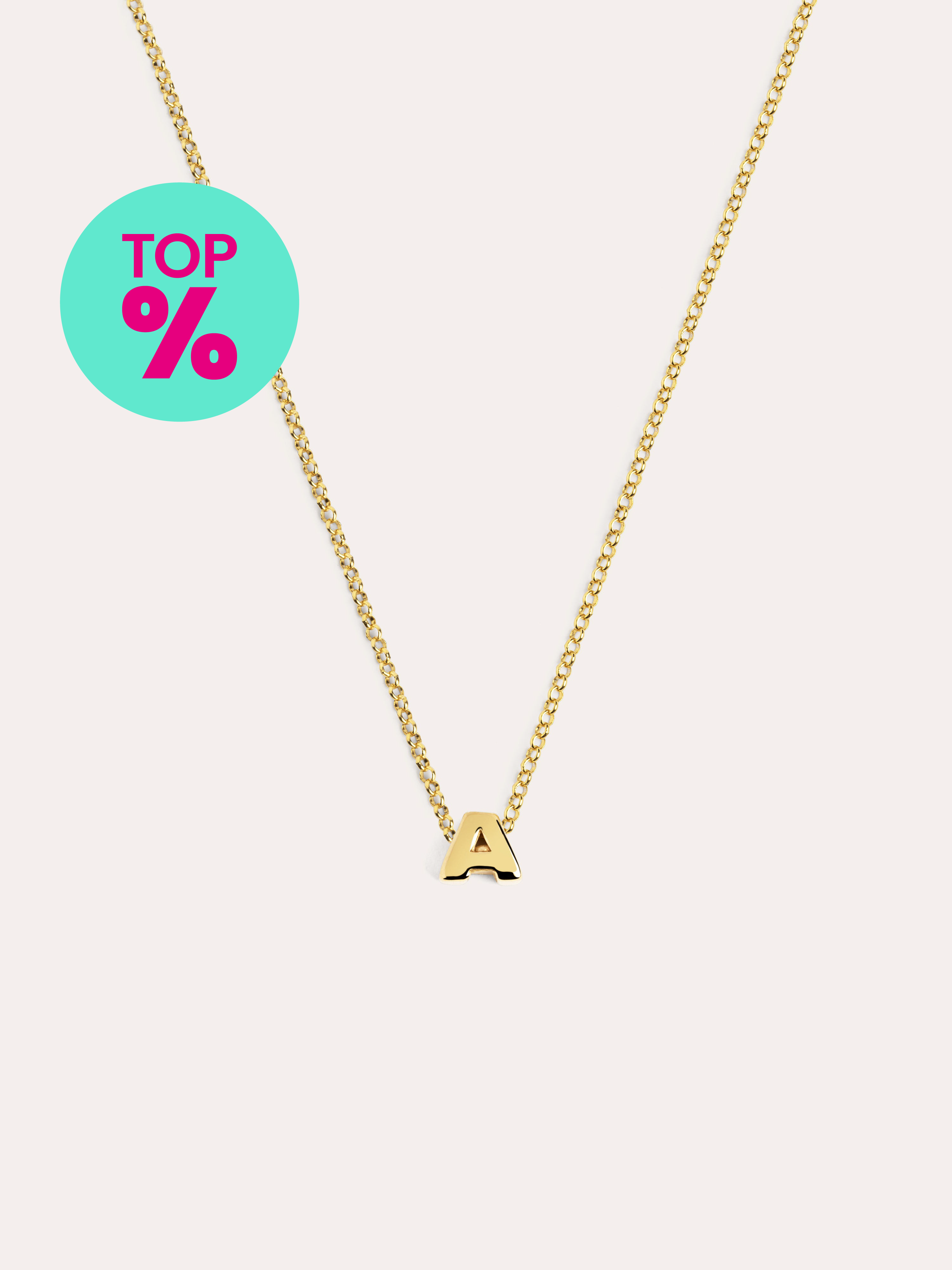 Custom Single Letter Necklace Silver 18kt Gold Plated