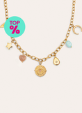 Collar Multicharms Soleil Acero Baño Oro