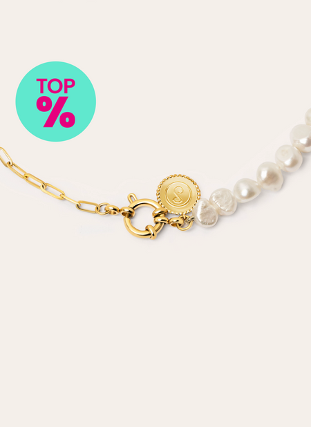 Collar Chic Pearl Acero Baño Oro