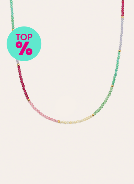Dye Dots Pastel Stainless Steel Gold Necklace