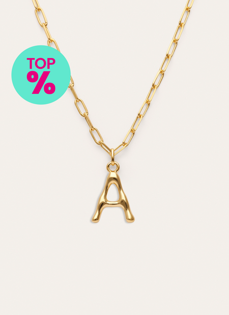 Collar Personalizado Chic Letter XL Acero Baño Oro