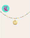 Personalized Necklace Colors Enamel Letter Silver 18kt Gold Plated