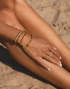 Anel Duplo Twist Banho Ouro