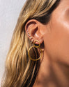 Boucle d'oreille seule Créole Cleo M plaqué or