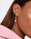Pendientes Drop Orquidea Plata Baño Oro