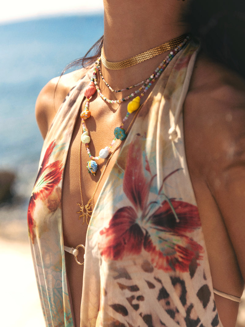 Choker Tape Acero Baño Oro