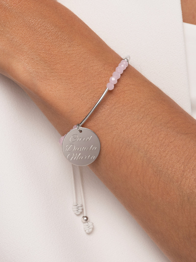 Pulseira Personalizada Dream Pink Prata