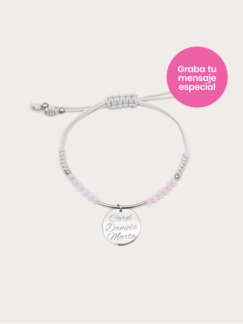 Pulseira Personalizada Dream Pink Prata