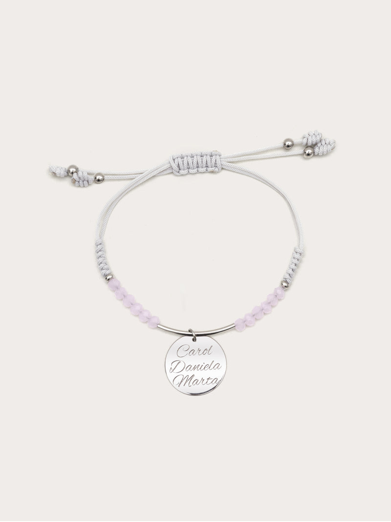 Pulseira Personalizada Dream Pink Prata