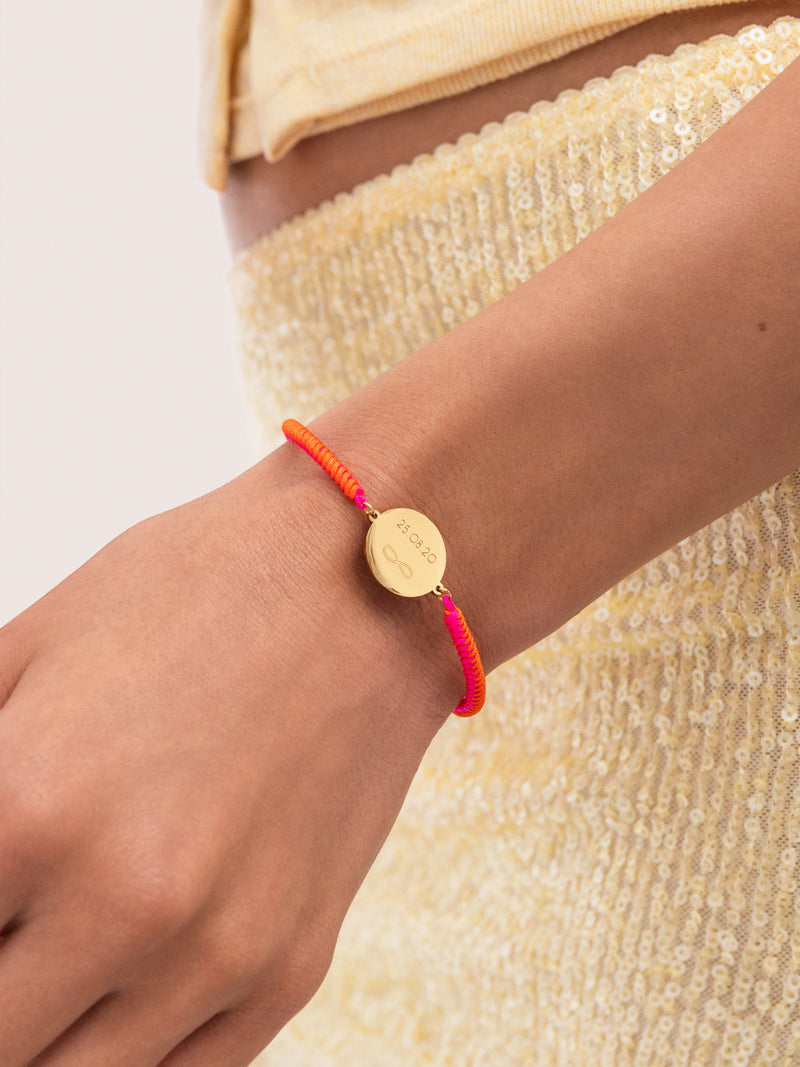 Pulseira Personalizada Moon Pôr do Sol Néon Aço Banhado a Ouro