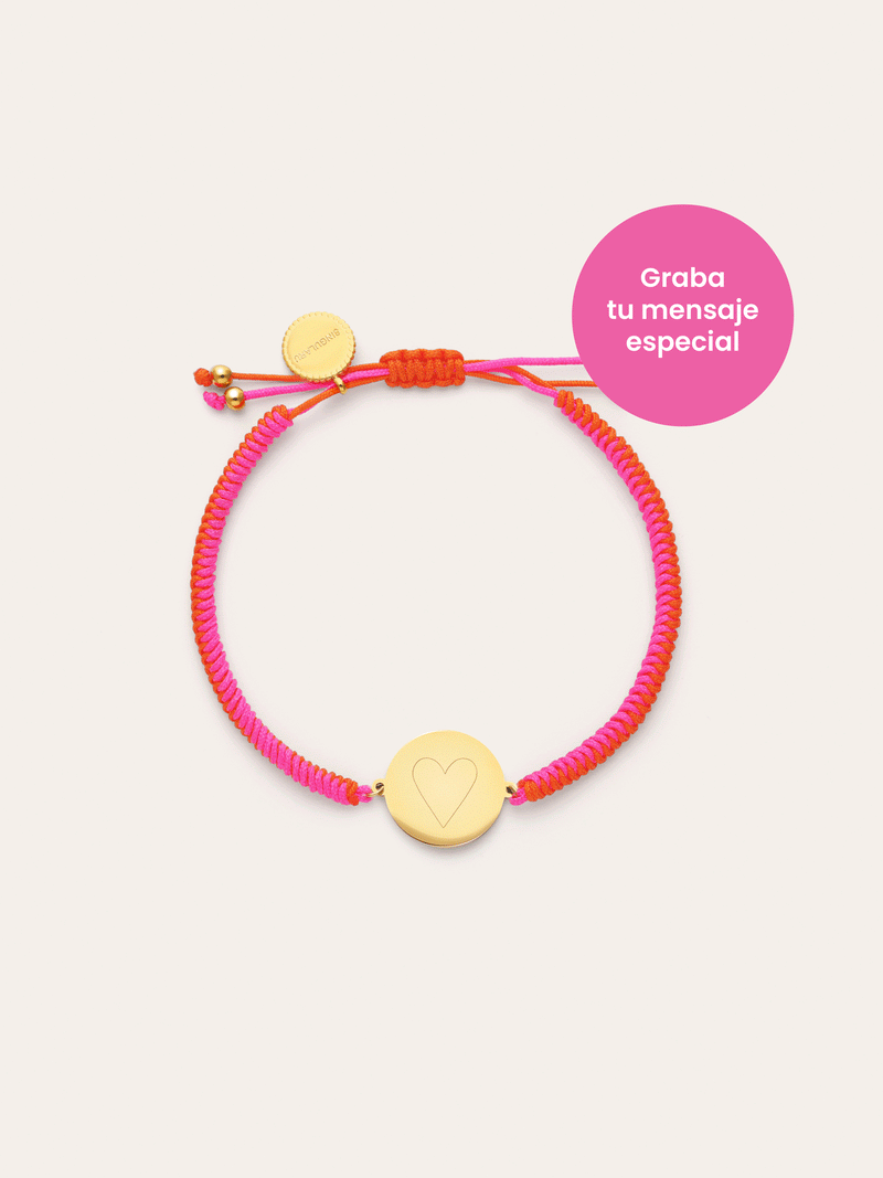 Bracelet Personnalisé Moon Coucher de soleil Néon Acier Plaqué Or