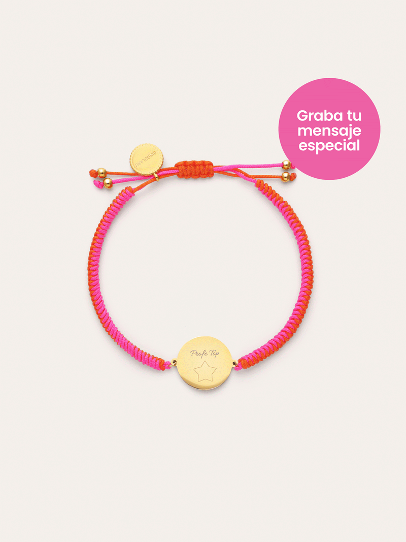 Pulseira Personalizada Moon Pôr do Sol Néon Aço Banhado a Ouro