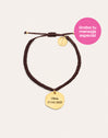 Pulsera Personalizada Medallion Marrón Acero Baño Oro